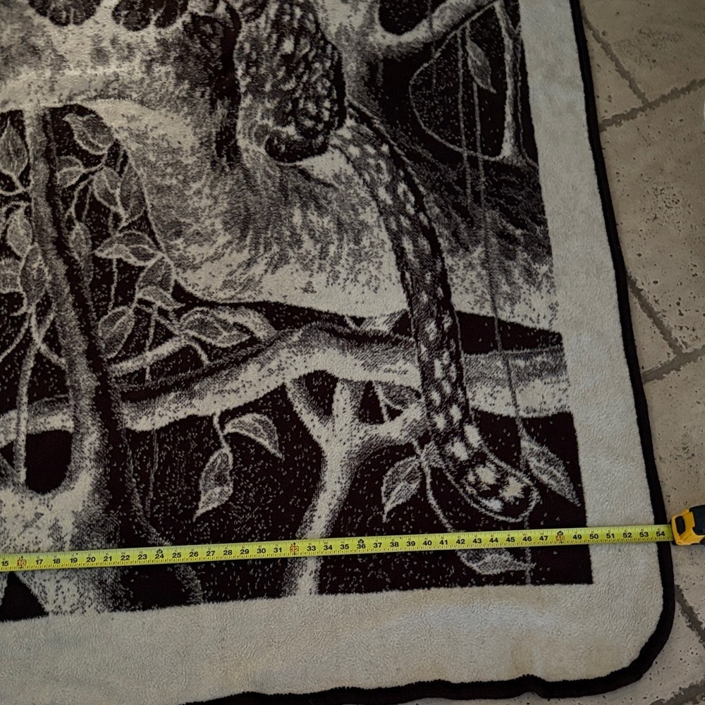 Vintage San Marcos Leopard on Tree Blanket Gently Loved 87”x54” Reversible - Picture 4 of 13